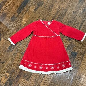 Girls Hanna Andersson Christmas snowflake corduroy dress size 100/4.